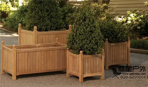 户外樟子松防腐木花箱 公共场所配套设施隔断摆花组合花箱3060