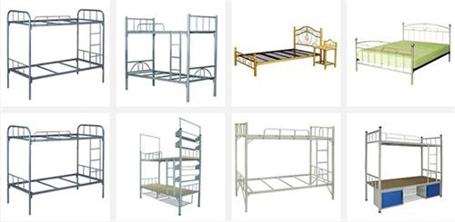 吉首学校家具 二连钢木公寓床，钢制铁架公寓床