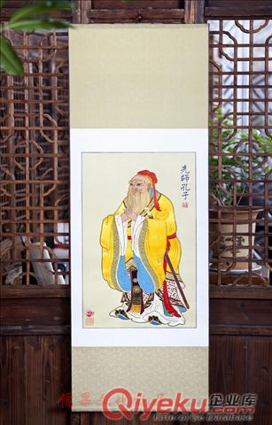 金丝贴孔子像 山东文化特色礼品 儒家文化里工艺品 孔子挂像 