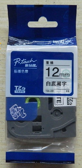 12mm白底黑字PT-1280标签机代用条码打印带现货