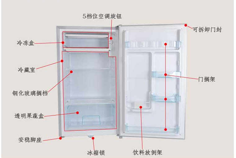 220V60HZ100L船舶定制精品帶鎖冰箱原始圖片2