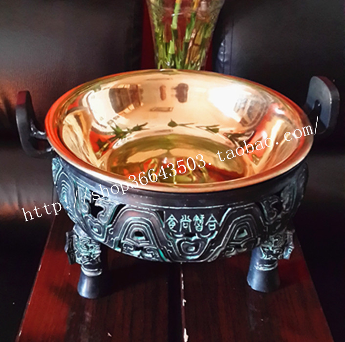批發供應仿古青銅器酒店香鍋干鍋鍋仔火鍋鼎餐具原始圖片2