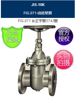 FIG.071东光铸铁闸阀-台湾RING东光铸铁法兰闸阀-图片