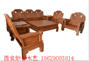 老榆木仿古博古架 書柜 木藝沙發(fā) 羅漢床 圈椅 官帽椅供桌電視柜等西安仿古榆木家具原始圖片3