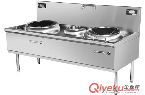 節(jié)能環(huán)保、無(wú)明火商用電磁炒灶-雙頭炒灶