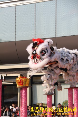 梅花樁上玩醉獅