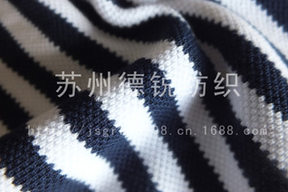 彩條大循環(huán)珠地網眼面料，全棉珠地，全棉T恤面料，polo衫針織面料