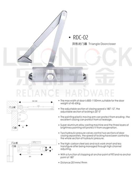 供应gd防火45-65公斤级闭门器 高性能房门锁 工程配套五金