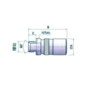 BSP外螺纹60度内锥角带阀插座