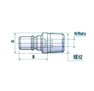 直通式插頭帶錐度外螺紋