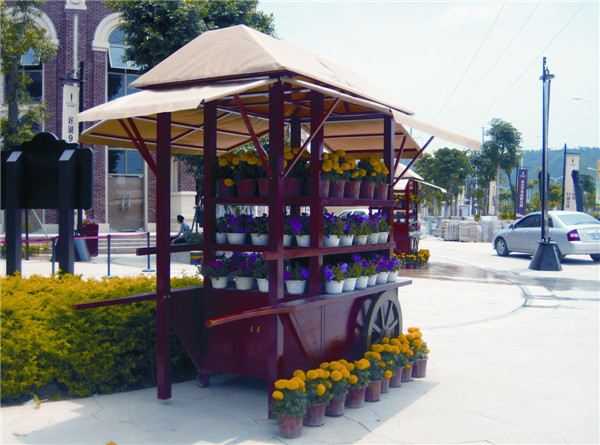 木質(zhì)花車，防腐木方形花車園林配套設(shè)施3091