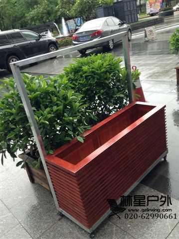 園林綠化工程實(shí)木花車，炭化木戶外花車3107