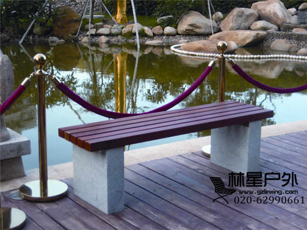 公園靠背扶手長椅，戶外園林工程配套大理石公園椅4023