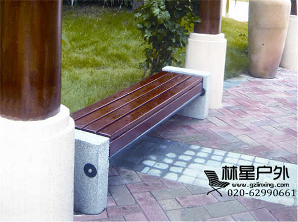 戶外休閑公園長椅，廣場 園林 市政工程 小區(qū)配套麻石鐵藝長椅4025