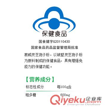 批發供應君威破壁靈芝孢子粉0.99g×12小袋(盒裝) 