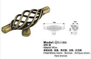 【佛山拉手廠】供應(yīng)鐵藝浴室柜鳥籠拉手 單孔拉手