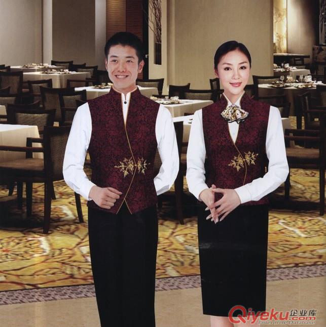 深圳中餐廳工作服訂做|深圳訂做中餐廳服務(wù)員服裝原始圖片3