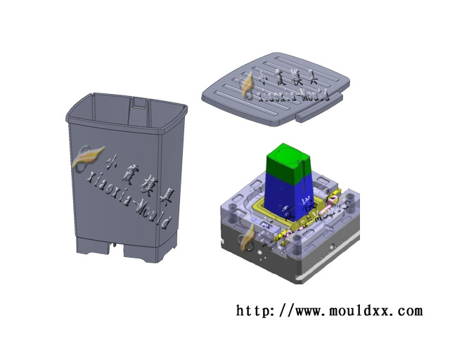240L垃圾桶塑膠模具， 塑料環衛桶模具 ，工業垃圾桶塑膠模具， 塑料模具