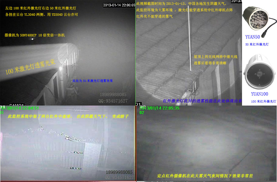 宇安 10-70米 高清透霧激光紅外燈