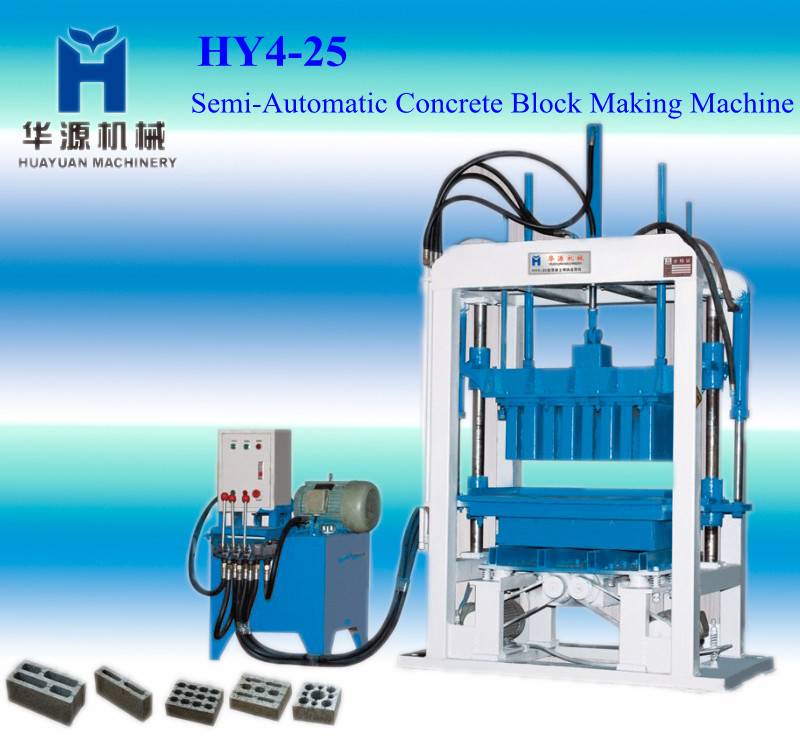 半自動液壓免燒磚機 華源4-25型免燒磚機 水泥磚機 福建免燒磚機