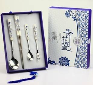 不銹鋼餐具套裝 創意韓式勺子筷子叉子原始圖片2