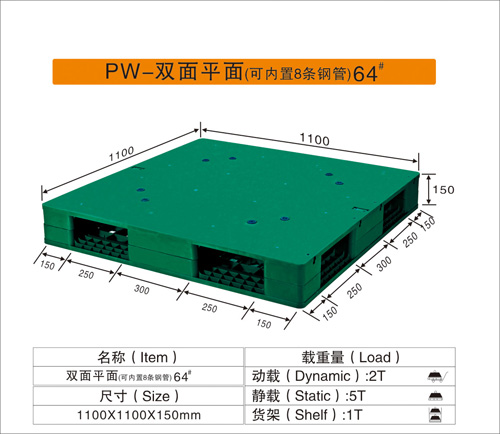 PW-雙面平面（可內置8條鋼管）64#