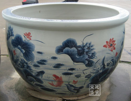大缸廠家 酒店裝飾缸 陶瓷噴泉 定做流水翁 顏色釉大缸