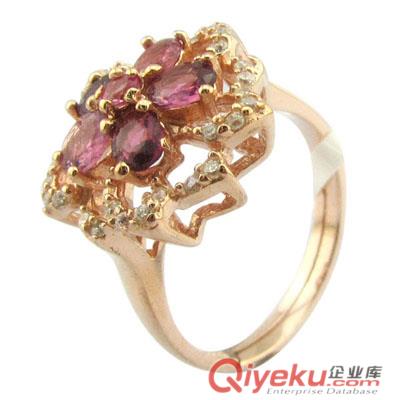 tr碧璽鑲嵌戒指/925銀戒指/銀飾品廠家直銷