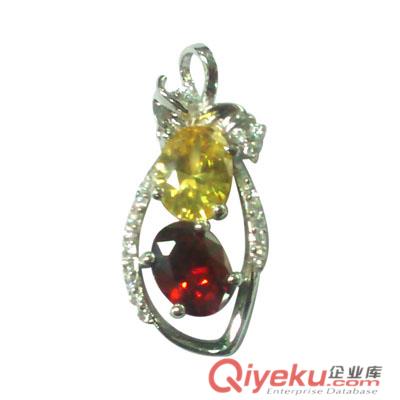 檸檬晶吊墜/925銀首飾定做/石榴石純銀吊墜