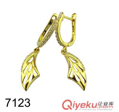 925銀耳飾/黃金電鍍/時尚銀飾品批發