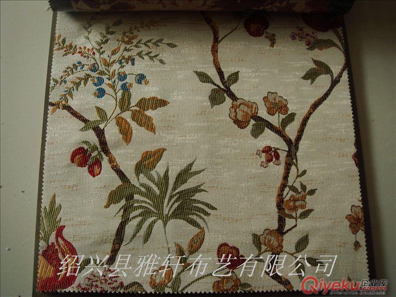 酒店家裝窗簾_中式窗簾布_全棉窗簾布_高精密色織提花布