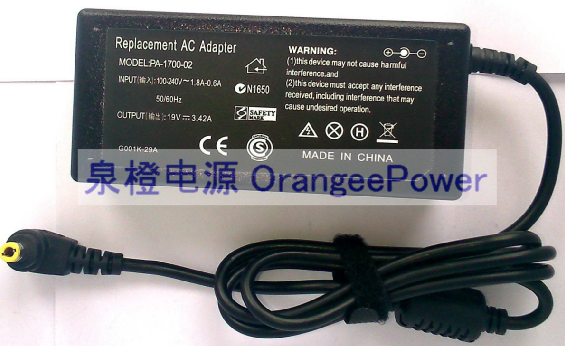 19V3.42A桌面式電源適配器65W純鋁厚散熱片低發熱量筆記本充電器