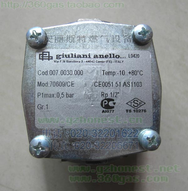 燃?xì)獗趻鞝t奧麗斯特意大利原裝70608（6分）高精度微型過(guò)濾棉過(guò)濾器