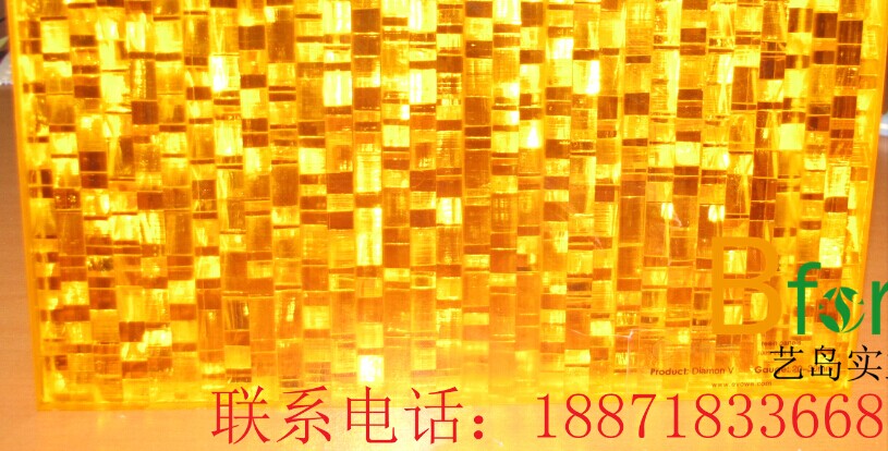 黃色透光系列鉆石樹脂裝飾板供應(yīng)，本產(chǎn)品具抗發(fā)黃抗沖擊不變型原始圖片2