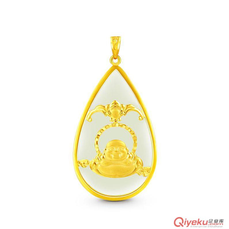 恒星珠寶 金鑲玉吊墜  佛吊墜  玉器批發