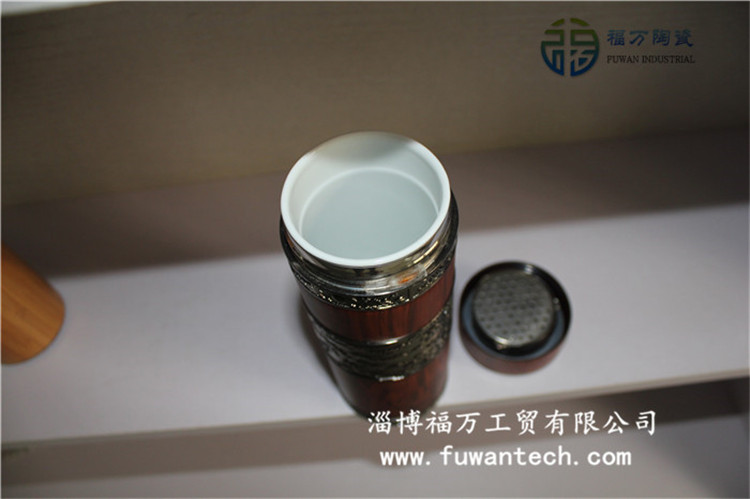 活化瓷保溫杯 大批供應優質福萬養生能量瓷 可來花紋圖案定制