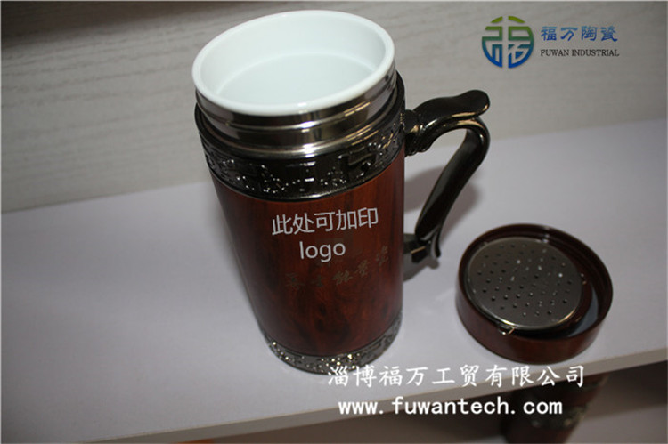活化瓷保溫杯 大批供應優質福萬養生能量瓷 可來花紋圖案定制