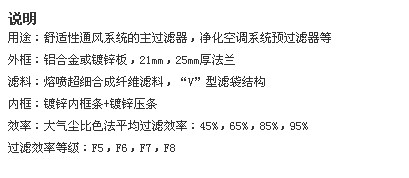 中效袋式過濾器