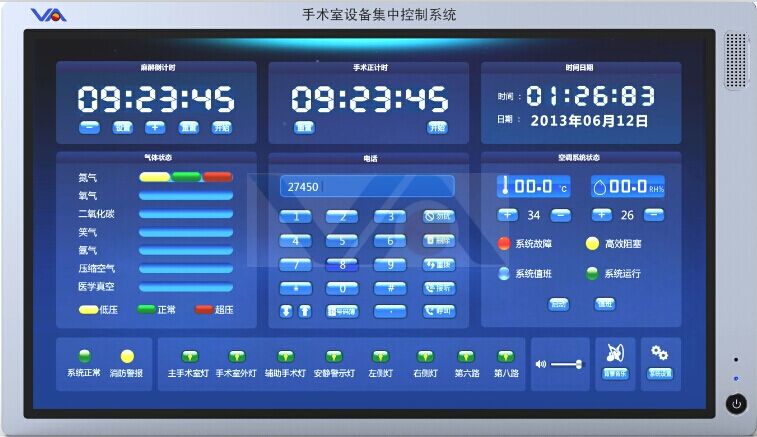 手術室集中控制系統 手術室中央控制系統 六聯板 手術室中央控制面板
