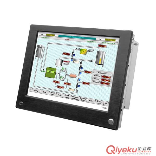 前面板開機鍵嵌入式黑色銀色拉絲鋁19寸雙核工業(yè)觸摸一體機原始圖片2