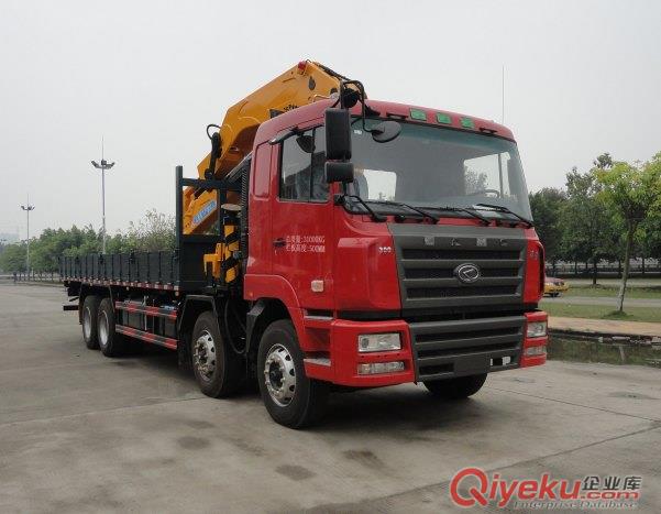 華菱前四后八16噸平板帶吊型隨車吊-13872888116