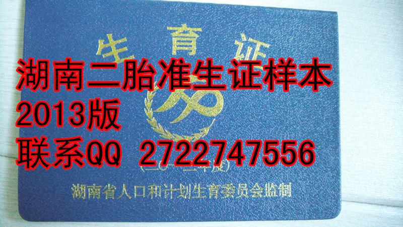 湖南準生證樣本