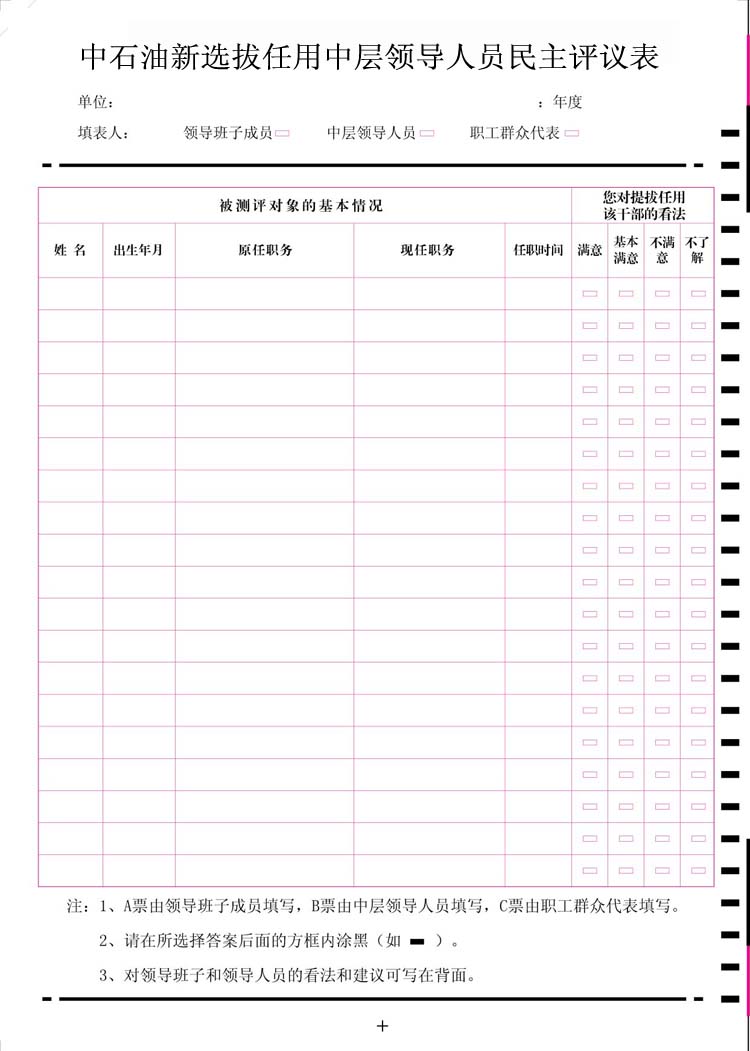 中石油（化）領導干部測評表原始圖片3