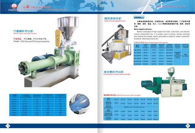 PVC行星挤出机和高速搅拌机
