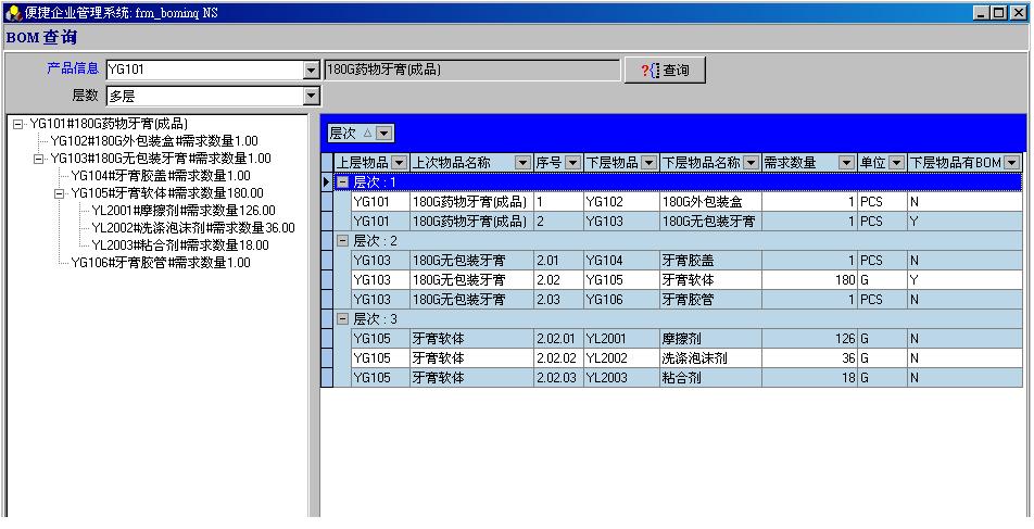 料清单（BOM)仓库管理