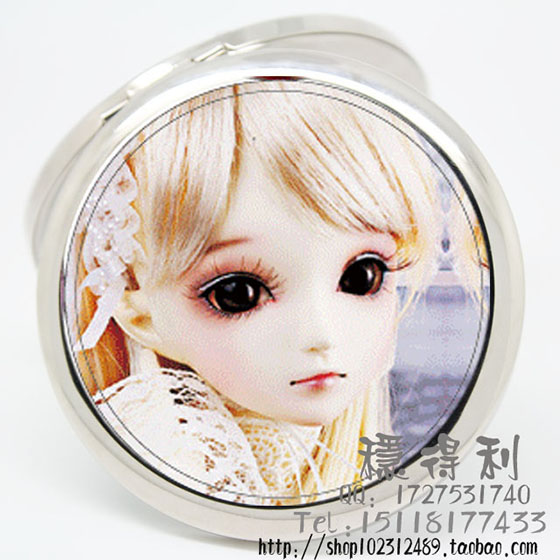 廠家直銷 暢銷日韓/俄羅斯雙面 貝殼紋化妝鏡 3D芭比娃娃鏡子批發