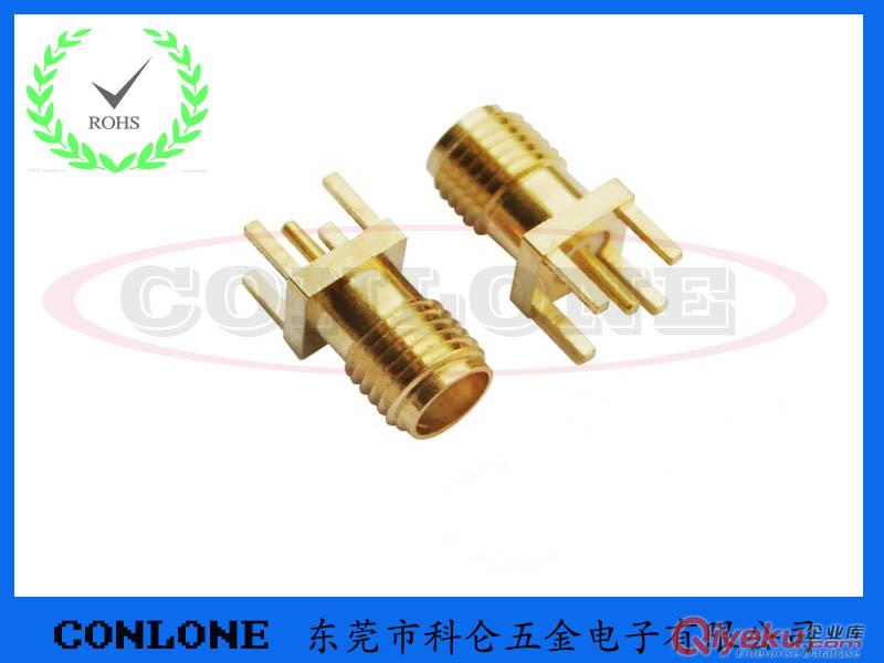 SMA-KE四角180度貼片式射頻連接器