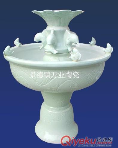 家具擺件 陶瓷噴泉 空氣加濕器 陶瓷魚缸 手繪陶瓷大缸原始圖片2
