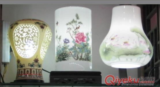 陶瓷燈具生產廠家，批發各種藝術燈具，臥室小夜燈，手繪薄胎燈具原始圖片2
