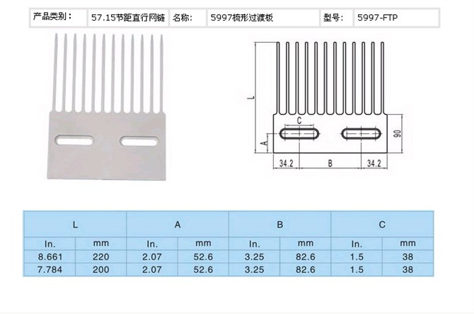 8傳動耐磨輸20-K450直行鏈板